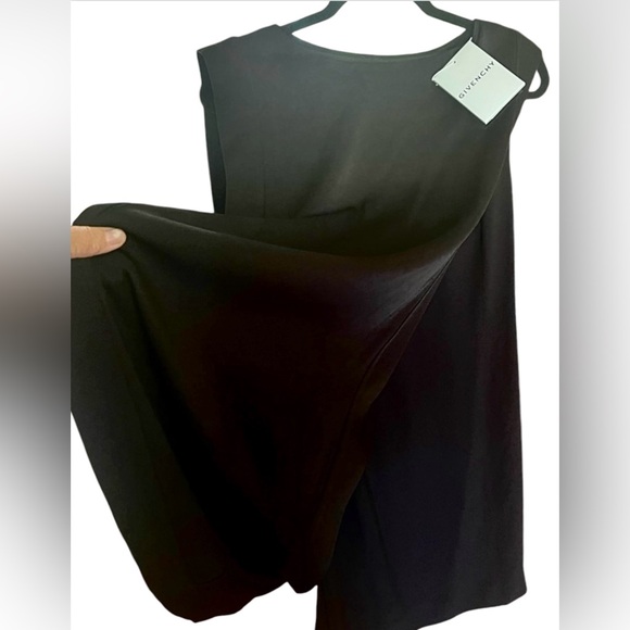 Givenchy Classy Black Dress draping cape-like panel overlays on front & back NWT - Picture 7 of 14